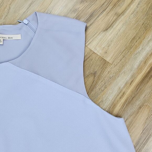 🔹️Rachel Roy Cornflower Blue Asymmetric Sleeveless Blouse Medium - Picture 5 of 12